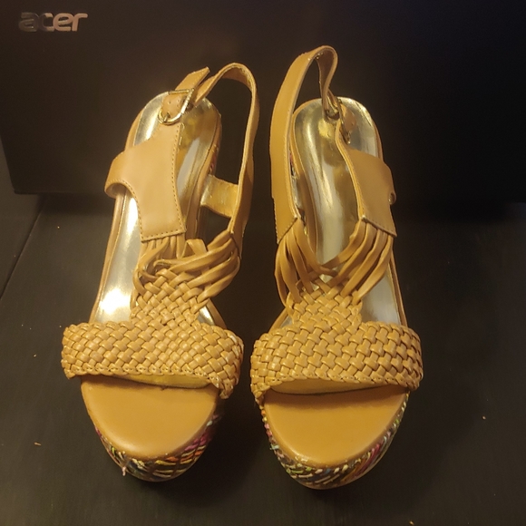 Women's Cato Tan Wedges, 8 - Picture 3 of 12